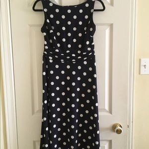 Navy Polka Dot Dress NWT
